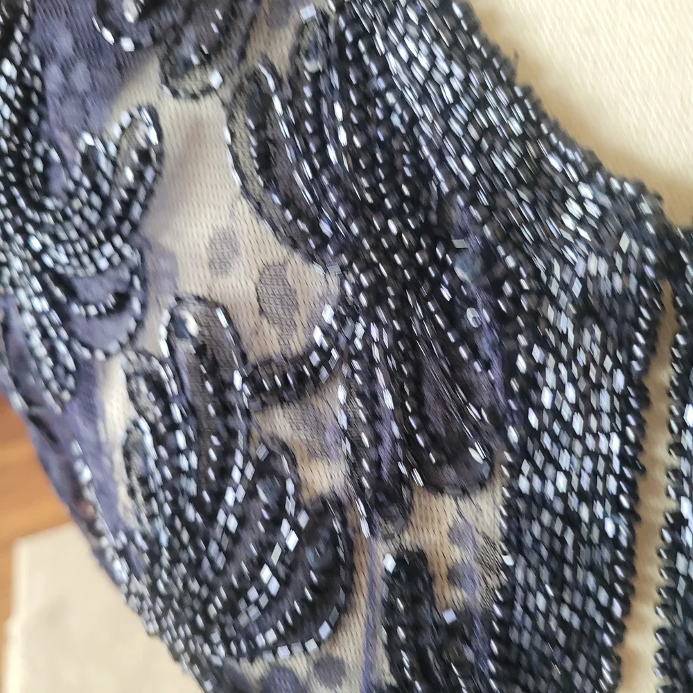 Laurence Kazar Navy Lace Beaded Cardigan